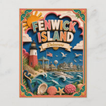 PopCut Estados Fenwick Island Delaware Arte em Pap