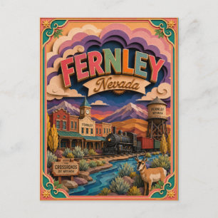 Cartão Postal PopCut Estados Fernley Nevada Arte em Papel