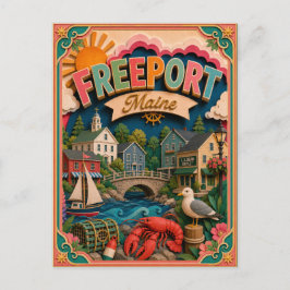 Cartão Postal PopCut Estados Freeport Maine Arte em Papel