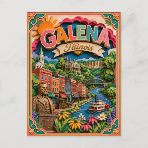 Cartão Postal PopCut Estados Galena Illinois Arte em Papel