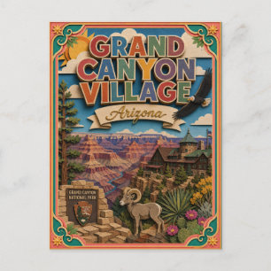Cartão Postal PopCut Estados Grand Canyon Village Arizona Arte
