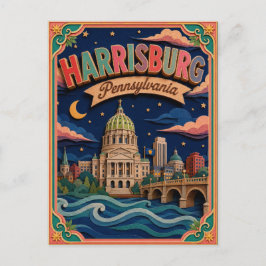 Cartão Postal PopCut Estados Harrisburg Pensilvânia Arte em Pape