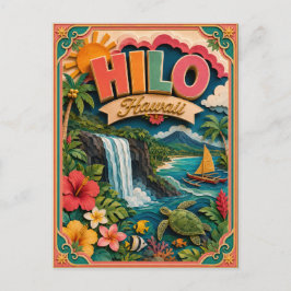 Cartão Postal PopCut Estados Hilo Havaí Arte em Papel