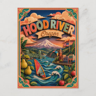 Cartão Postal PopCut Estados Hood River Oregon Arte em Papel