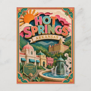 Cartão Postal PopCut Estados Hot Springs Arkansas Arte em Papel