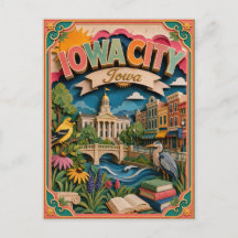 PopCut Estados Iowa City Iowa Arte em Papel