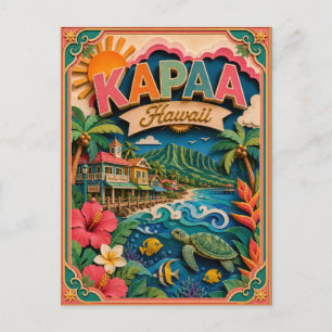 Cartão Postal PopCut Estados Kapaa Havaí Arte de Papel