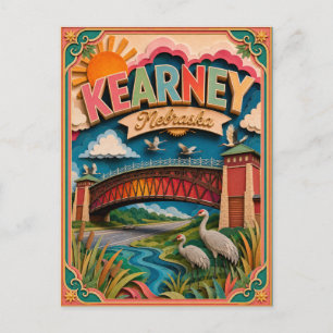 Cartão Postal PopCut Estados Kearney Nebraska Arte em Papel
