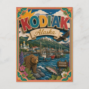 Cartão Postal PopCut Estados Kodiak Alasca Arte de Papel