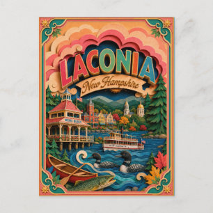 Cartão Postal PopCut Estados Lacônia New Hampshire Arte em Papel
