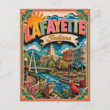 PopCut Estados Lafayette Indiana Arte em Papel