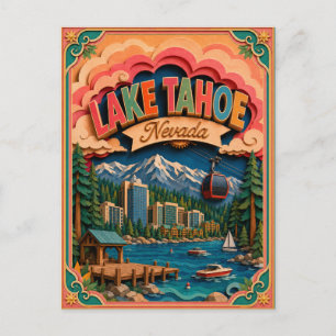 Cartão Postal PopCut Estados Lago Tahoe Nevada Arte em Papel
