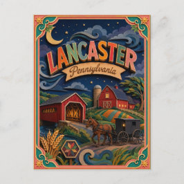 Cartão Postal PopCut Estados Lancaster Pensilvânia Arte em Papel