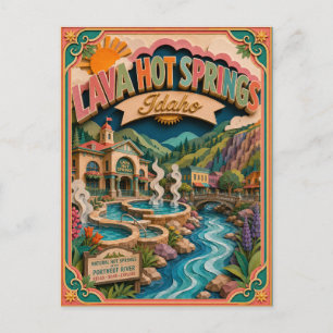 Cartão Postal PopCut Estados Lava Hot Springs Idaho Arte em Pape