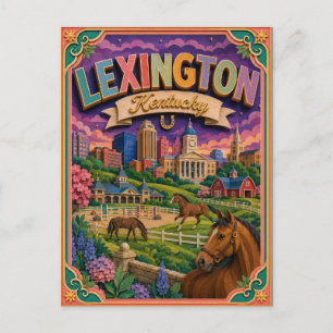 Cartão Postal PopCut Estados Lexington Kentucky Arte em Papel