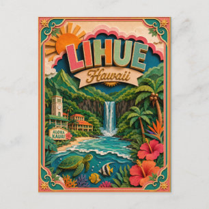 Cartão Postal PopCut Estados Lihue Havaí Arte em Papel