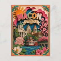 PopCut Estados Macon Geórgia Arte de Papel