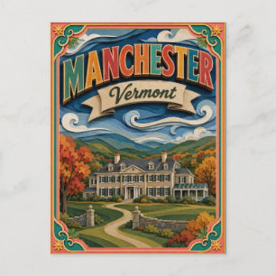 Cartão Postal PopCut Estados Manchester Vermont Arte em Papel
