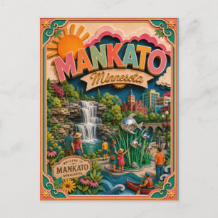Cartão Postal PopCut Estados Mankato Minnesota Arte em Papel