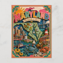 PopCut Estados Maryland Arte Colorida em Papel 3D