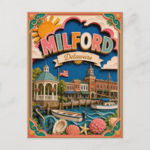 PopCut Estados Milford Delaware Arte de Papel