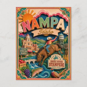 Cartão Postal PopCut Estados Nampa Idaho Arte em Papel