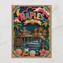 PopCut Estados Nápoles Flórida Arte em Papel
