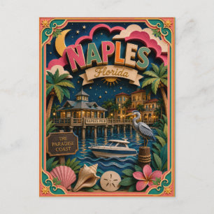 Cartão Postal PopCut Estados Nápoles Flórida Arte em Papel