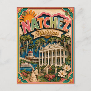 Cartão Postal PopCut Estados Natchez Mississippi Arte em Papel
