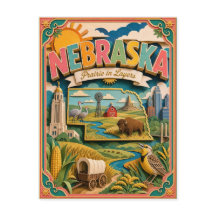 PopCut Estados Nebraska Arte Colorida em Papel 3D