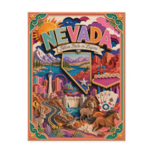 PopCut Estados Nevada Arte Colorida em Papel 3D