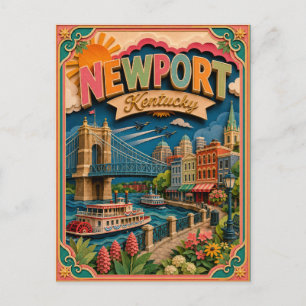 Cartão Postal PopCut Estados Newport Kentucky Arte em Papel