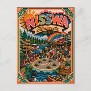 Cartão Postal PopCut Estados Nisswa Minnesota Arte em Papel
