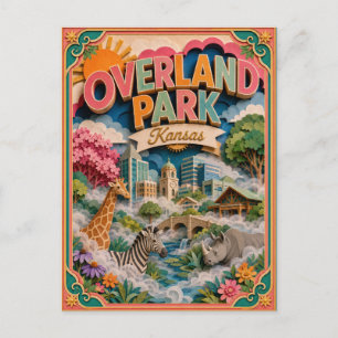 Cartão Postal PopCut Estados Overland Park Kansas Arte em Papel