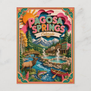 Cartão Postal PopCut Estados Pagosa Springs Colorado Arte em Pap