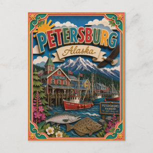 Cartão Postal PopCut Estados Petersburgo Alasca Arte de Papel