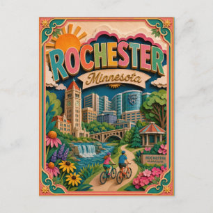 Cartão Postal PopCut Estados Rochester Minnesota Arte em Papel