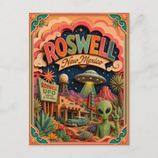 Cartão Postal PopCut Estados Roswell Novo México Arte de Papel
