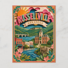 PopCut Estados Russellville Arkansas Arte de Papel