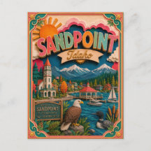 PopCut Estados Sandpoint Idaho Arte em Papel