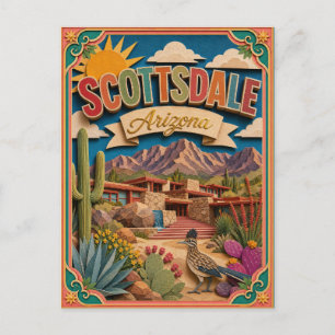 Cartão Postal PopCut Estados Scottsdale Arizona Arte de Papel