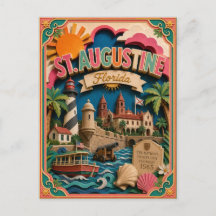 PopCut Estados St. Augustine Flórida Arte em Papel
