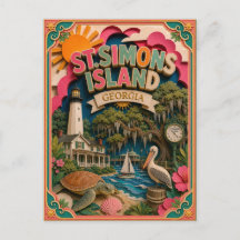 PopCut Estados St. Simons Island Geórgia Arte em P