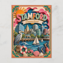 PopCut Estados Stamford Connecticut Arte em Papel
