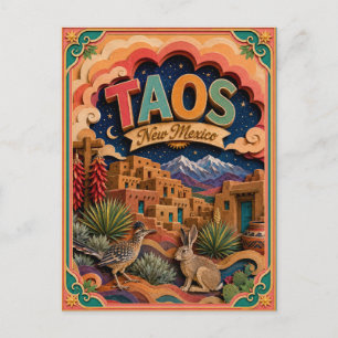 Cartão Postal PopCut Estados Taos Novo México Arte em Papel