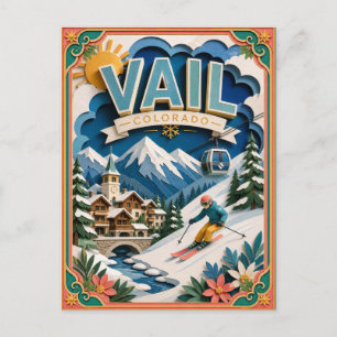 Cartão Postal PopCut Estados Vail Colorado Arte de Papel