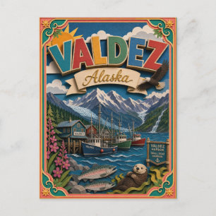 Cartão Postal PopCut Estados Valdez Alasca Arte em Papel