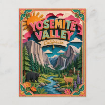 PopCut Estados Vale de Yosemite Califórnia Arte em