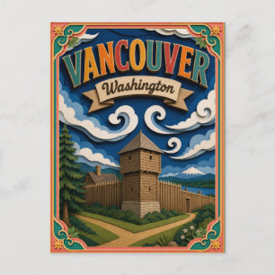 Cartão Postal PopCut Estados Vancouver Washington Arte em Papel