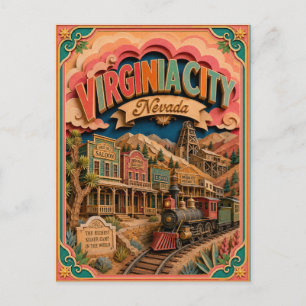 Cartão Postal PopCut Estados Virginia City Nevada Arte em Papel